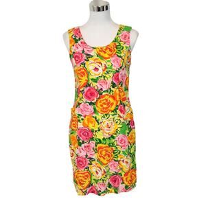 Vintage Jams World Floral Mini Dress Rosanna Print Sleeveless Pockets Juniors 7